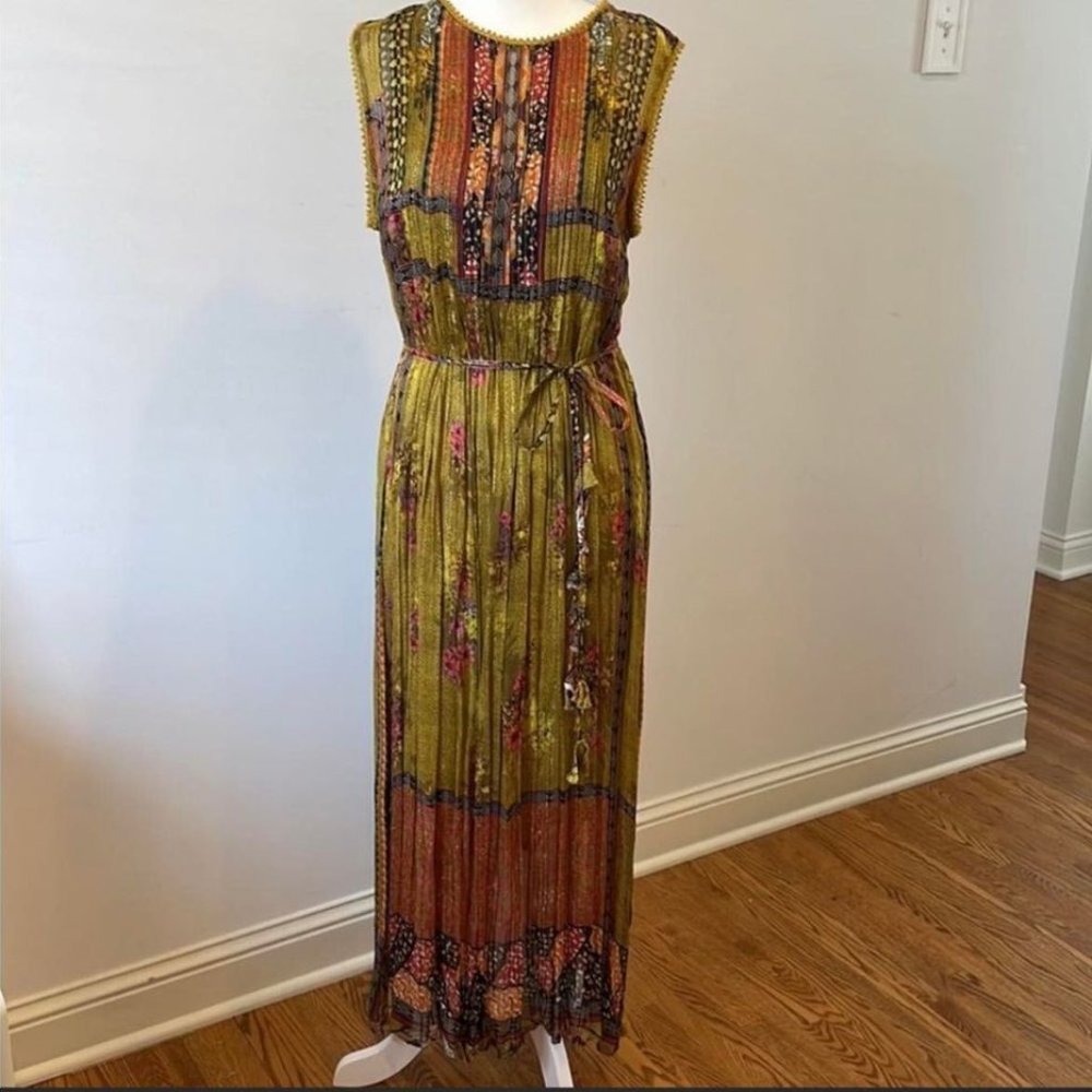 Gorgeous Anthropologie Bhanuni Jyoti citron maxi dress size S - Picture 2 of 6